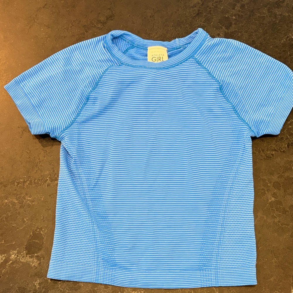 Athleta Blue Striped Tee